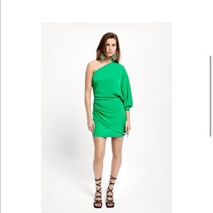ZARA One Shoulder Green Dress